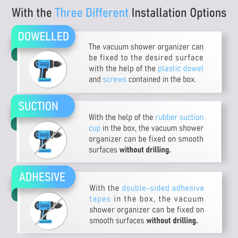 Shower Organizer with Vacuum Suction Cups